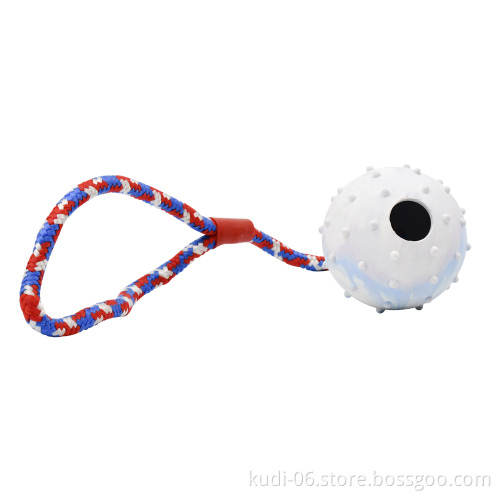 7cm Spikey Ball with 50cm Rope for Dog Training and Teeth Cleaning